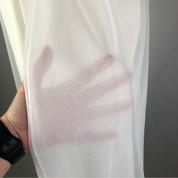 VINTAGE Artemis peignoir white sheer lace collar romantic bridal sissy 32 - Picture 8 of 10